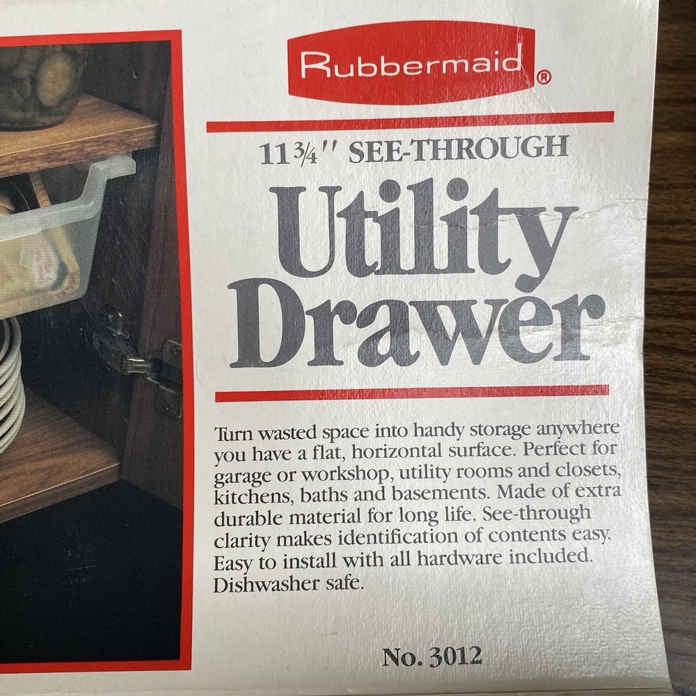 Vintage Rubbermaid Brackets & Hardware For 11 3/4" Utility Drawer No 3012 - Picture 9 of 9